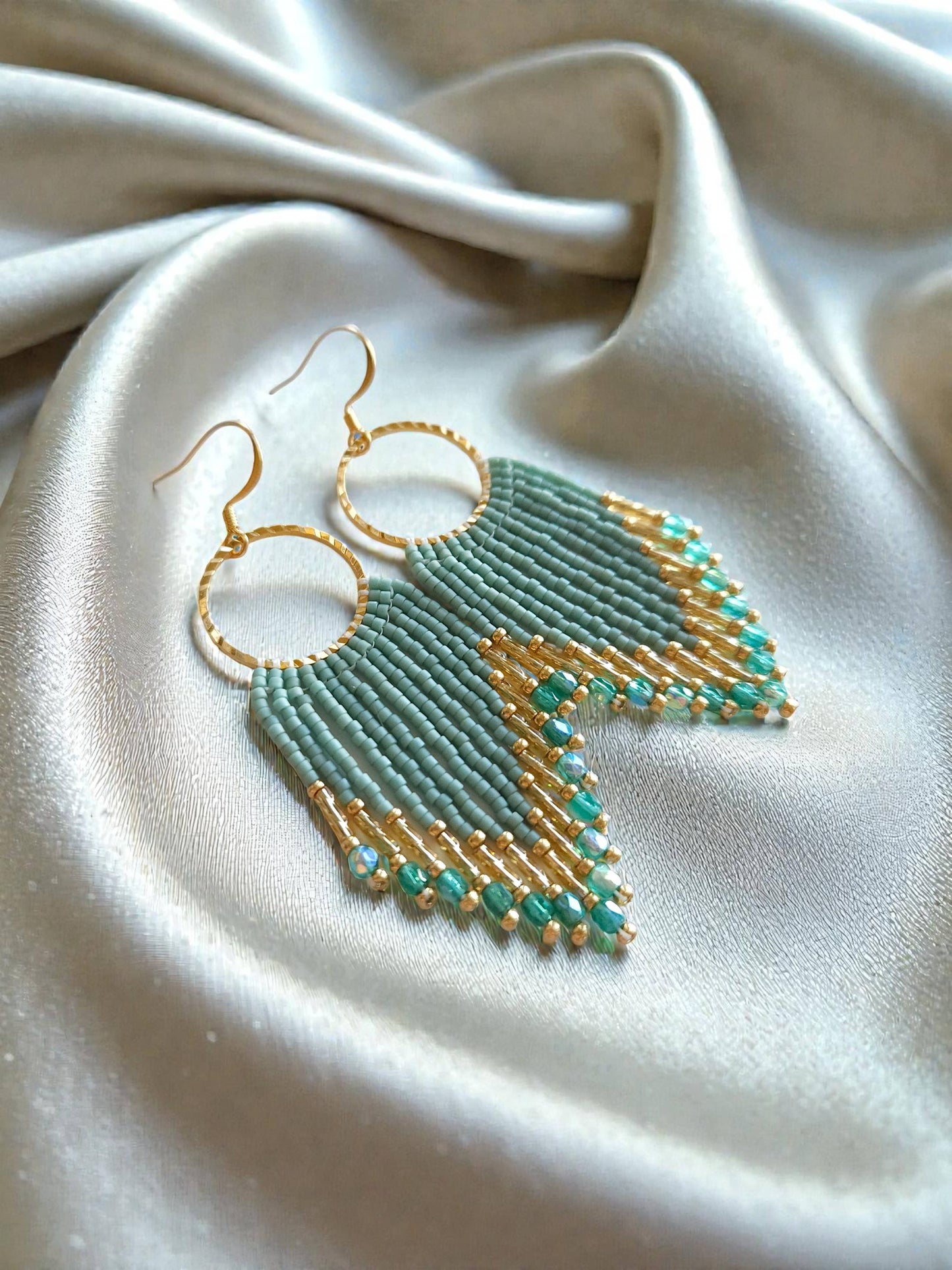 Mountain Sun Creations - Glimmer - Elegant Monochromatic Fringe Earrings