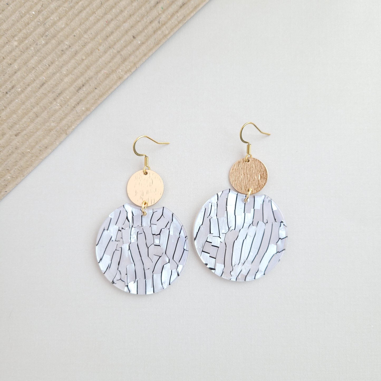 Spiffy & Splendid - Zoey Earrings - Pearl Black Stripe //Jewelry, Gifts