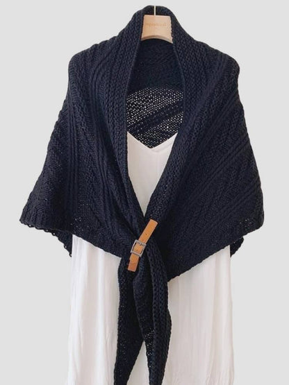 JC Sunny Fashion - JC63305 Hand Crafted Buckle Triangular Shawl