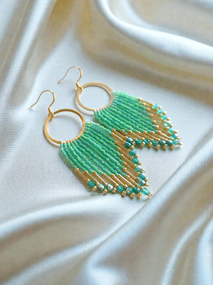 Mountain Sun Creations - Glimmer - Elegant Monochromatic Fringe Earrings