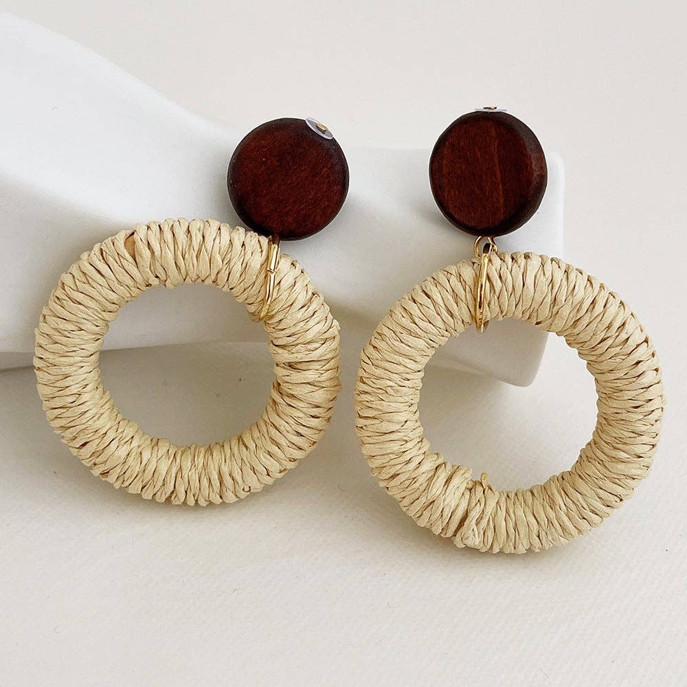 Dipped Shop - Vintage Elegant Wooden Rattan Earrings DPJE1721