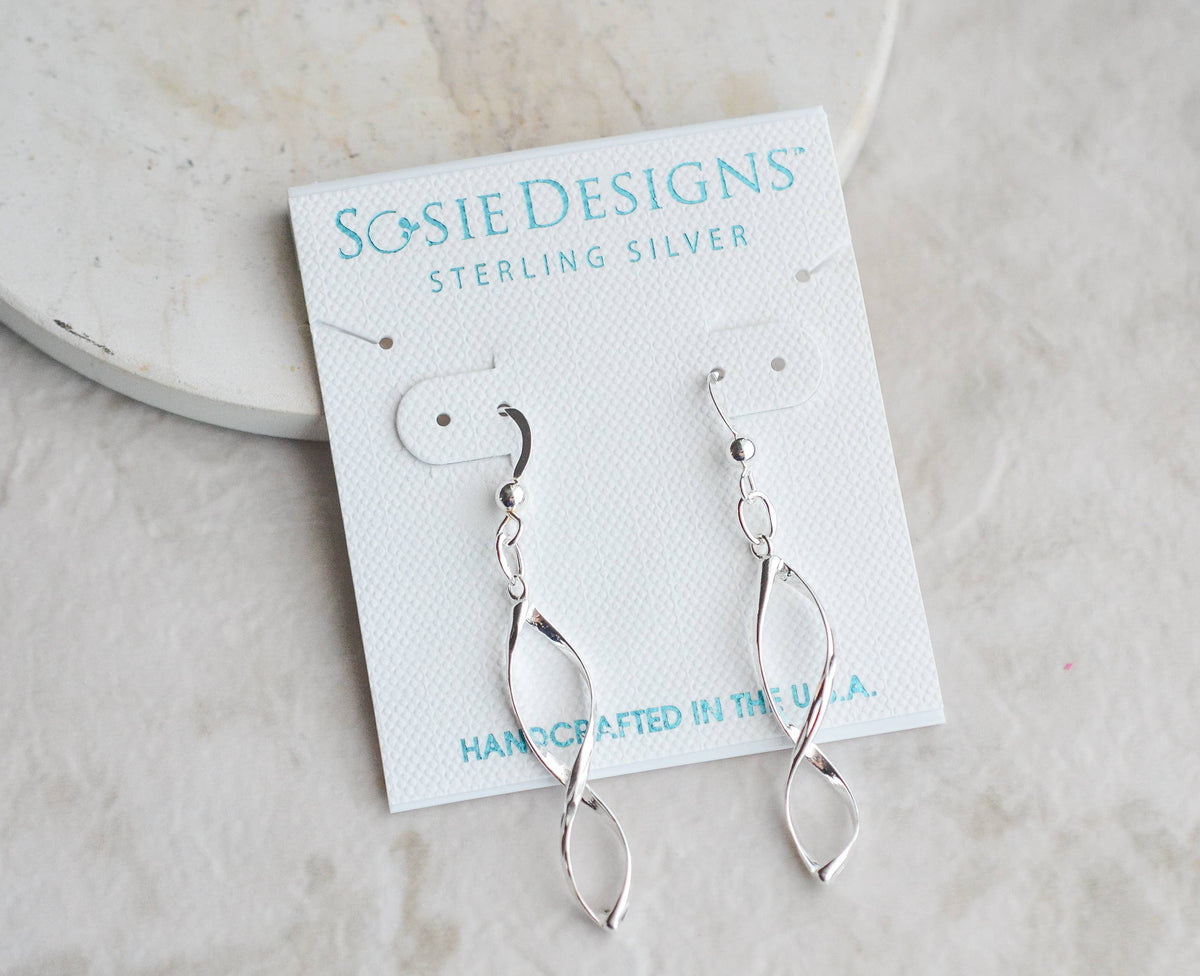 SD104 Sosie Designs - Silver Twirl Dangle Earrings *