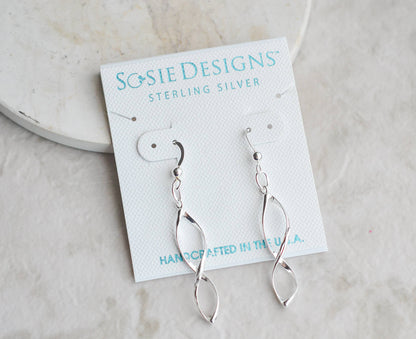 SD104 Sosie Designs - Silver Twirl Dangle Earrings *