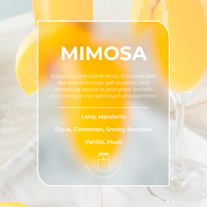 THE DANCING WICK CANDLES - Mimosa Signature Soy Candle | Orange, Ginger, Fizz, Vanilla