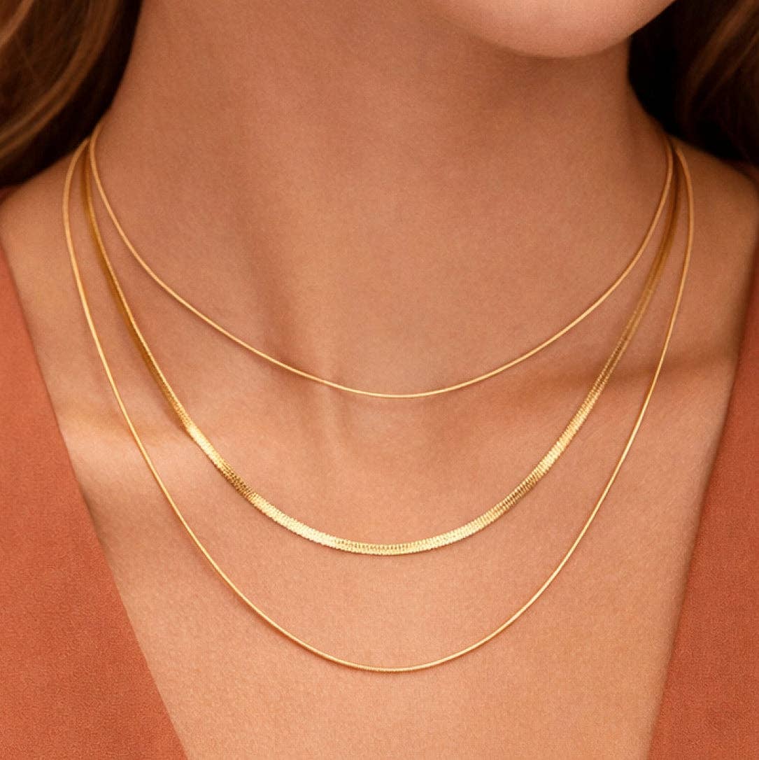 MA210 Mia Accessories - 18K Gold Plated Waterproof Stainless Steel Chain Necklace - 6872