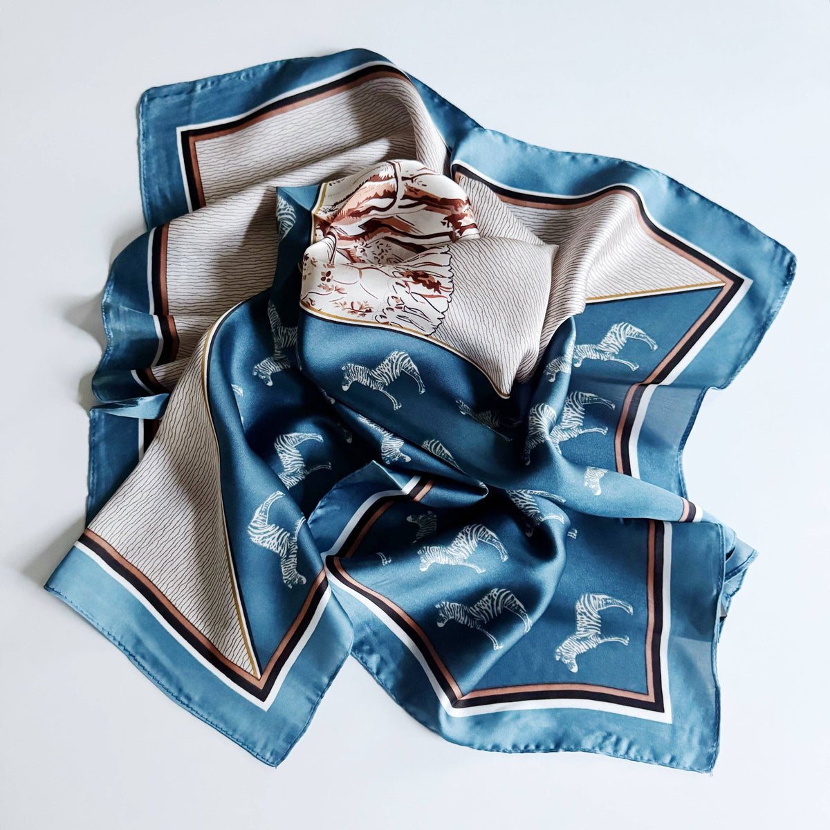 Ellison+Young - Silky Muse Satin Square Scarf - Chic Silky Scarf For Hair, Neck, Or Bag Styling