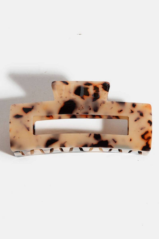 Collections by Fame Accessories - Black And Beige Rectangle Hair Claw