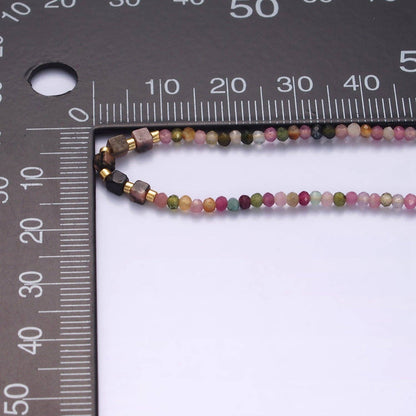 Aim Eternal - 14K Gold Filled Tourmaline Multifaceted Cream Rope Adjustabl