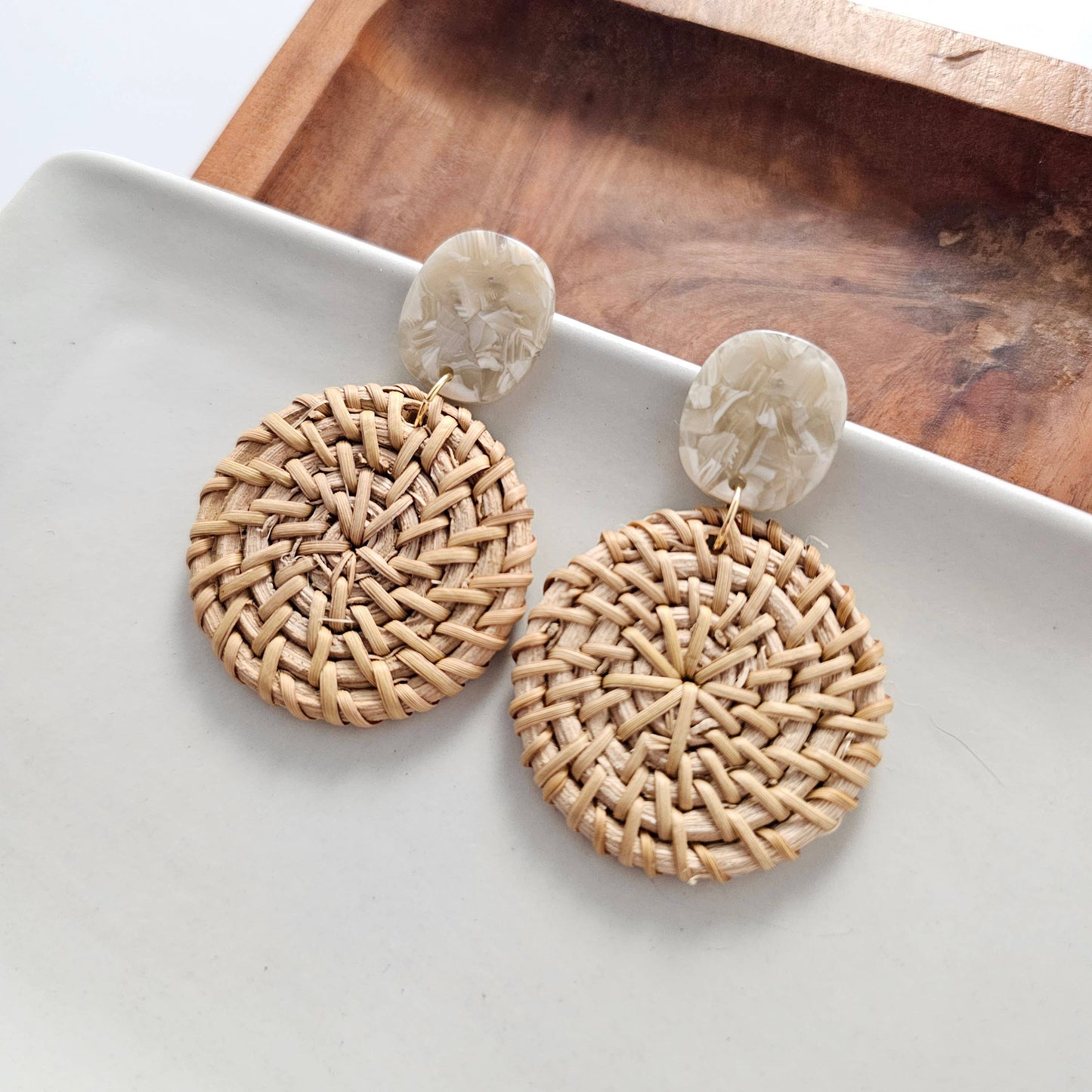 Spiffy & Splendid - Dominica Earrings - Dark Rattan // Resort, Gifts, Jewelry