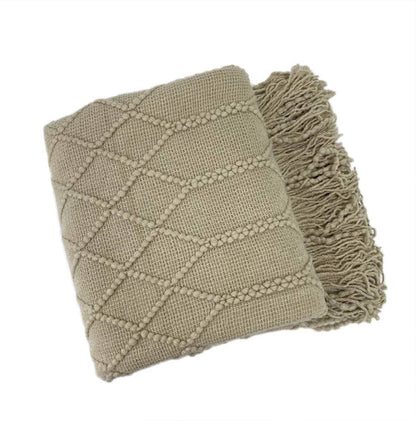 Fennco Styles - Rhombus Diamond Knit 50x60 Inch Throw Blanket