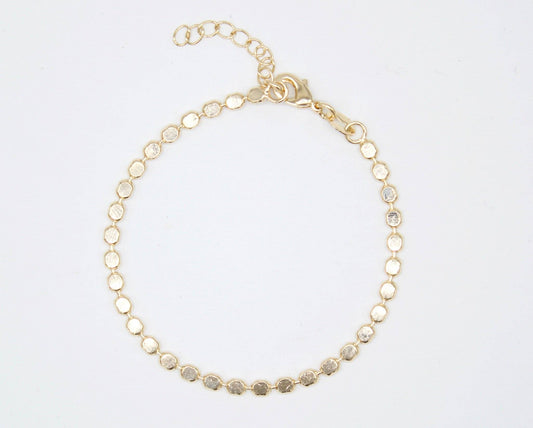 MIA Jewelry - 18K Gold Filled Flat Ball Disc Bracelet (I374)