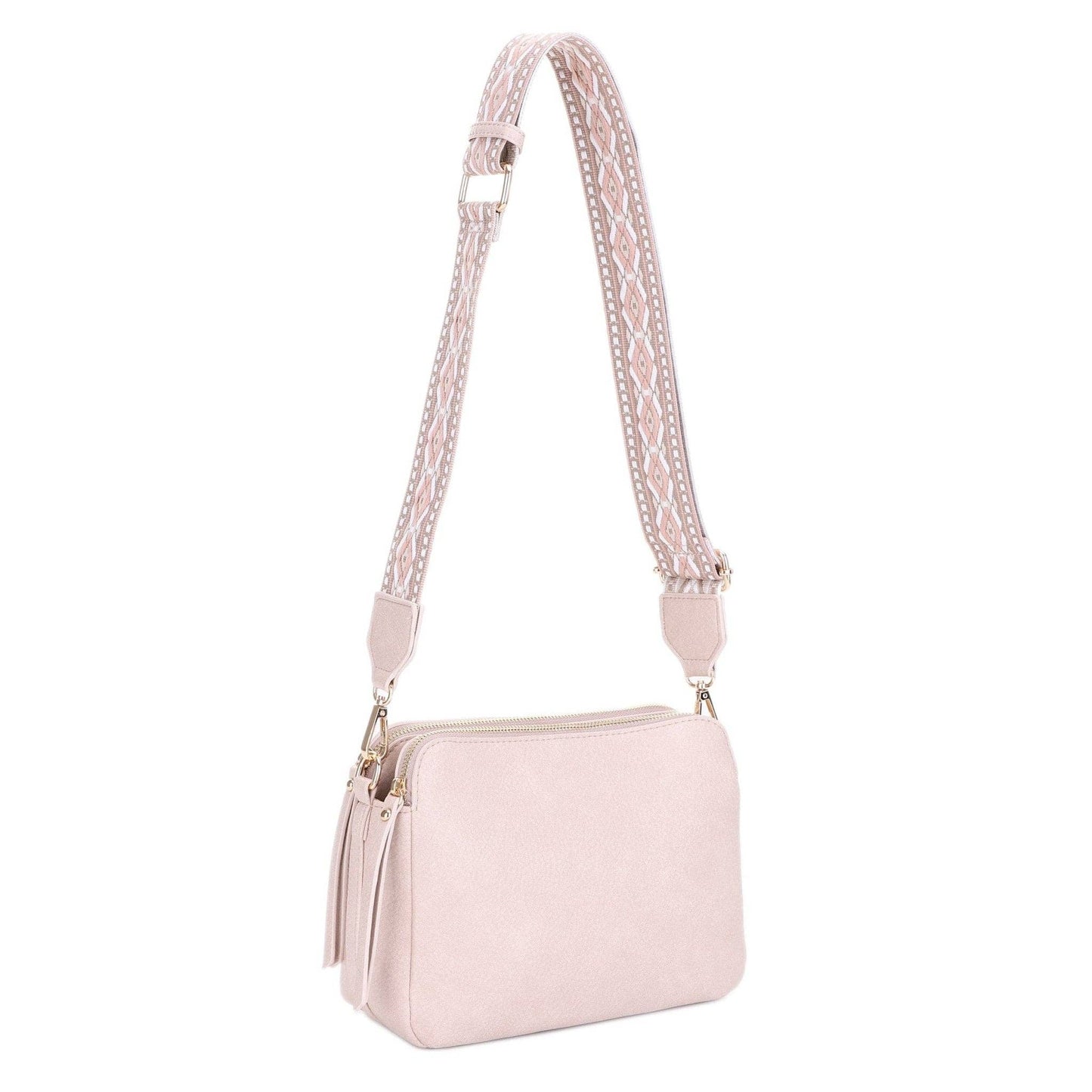 MiMi Wholesale - EJ60197 Mila 3 Compartment Crossbody Bag With Guitar Strap