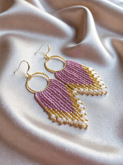 Mountain Sun Creations - Glimmer - Elegant Monochromatic Fringe Earrings