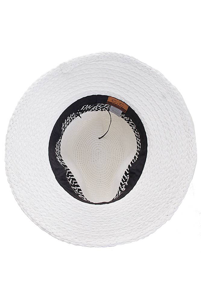 Hana - C.C Paper Straw Panama with Whip Stitches on Woven Trim