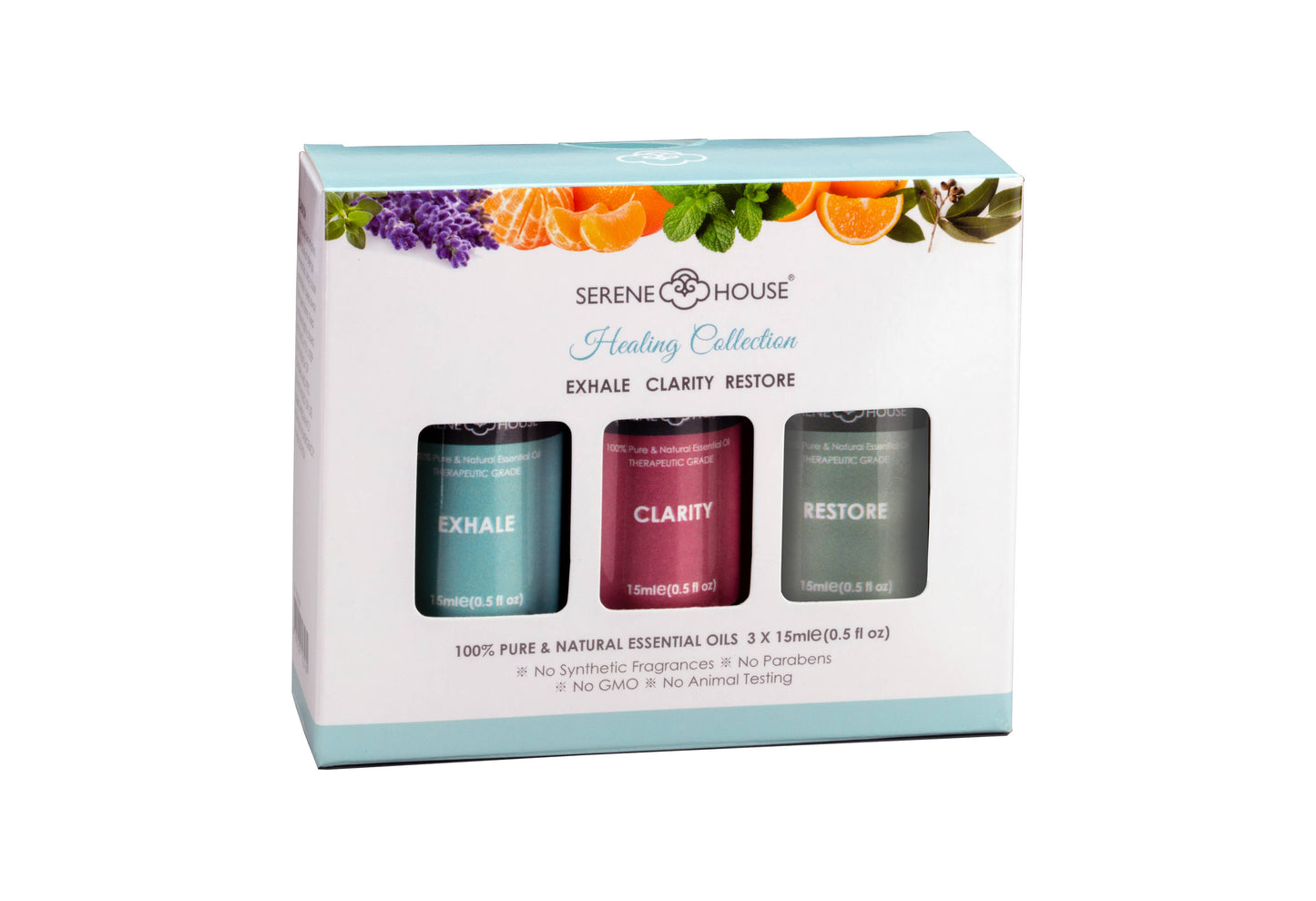 SERENE HOUSE - Healing Set - 100% Natural Essential Oil 15ml Gift Set