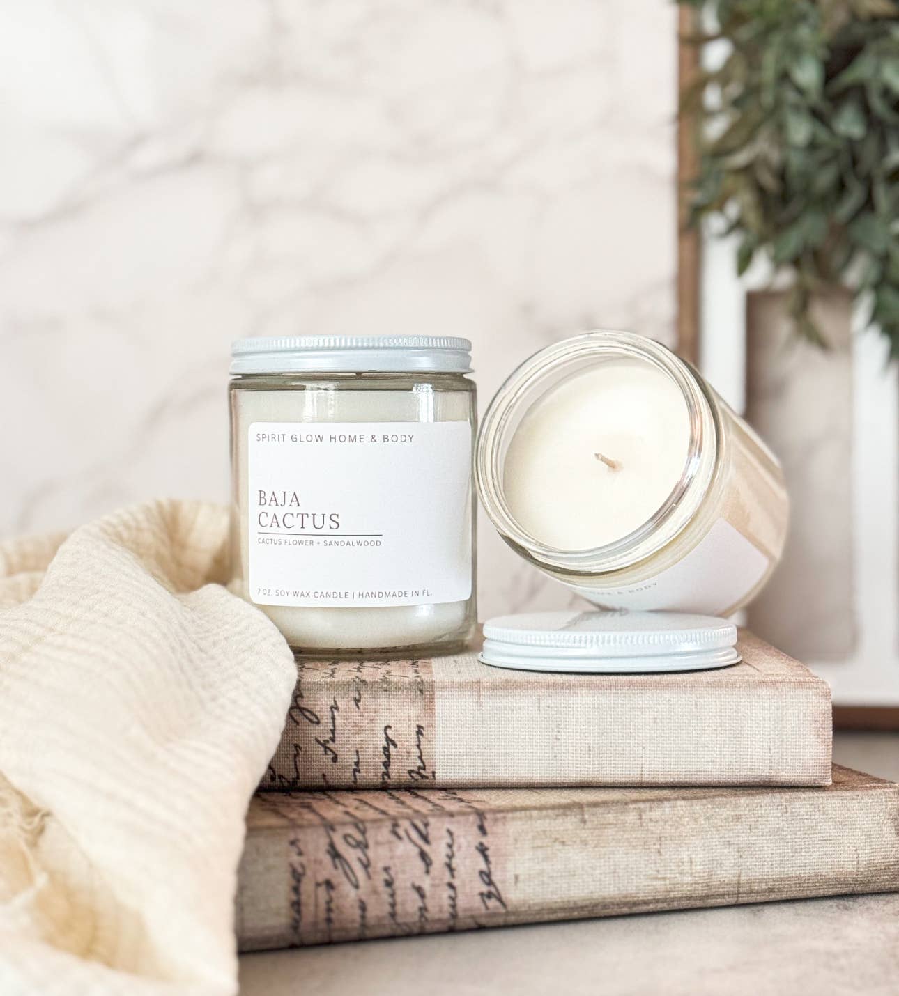 Spirit Glow Home & Body Essentials - Baja Cactus - 7oz. Soy Wax Candle