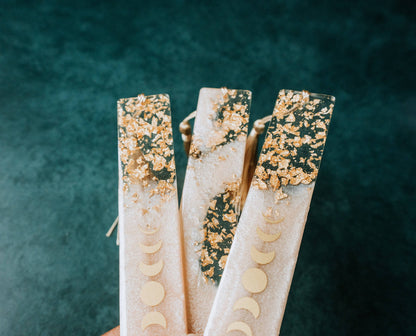 Dège Creative - Peach Moon Phases & Geode Bookmark