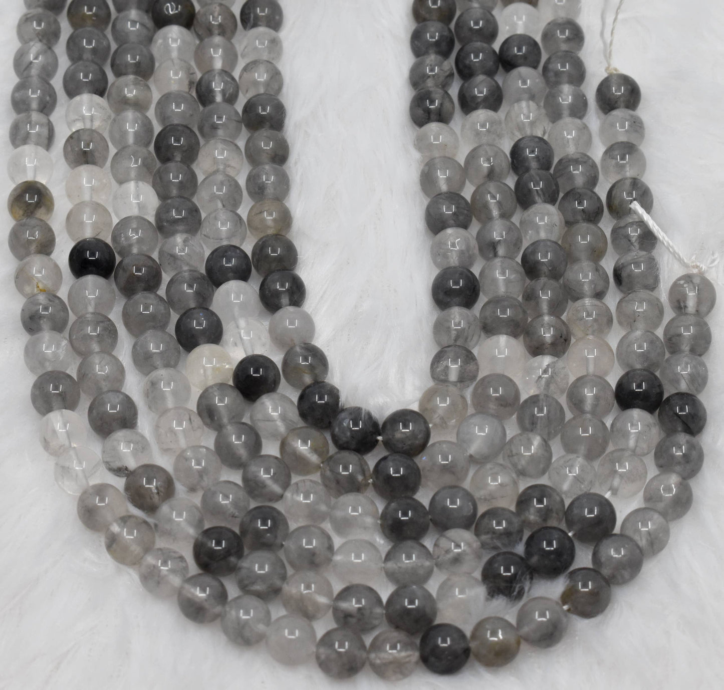 Soothing Crystals - Cloudy Quartz Round Beads, 6mm, 8mm, 10mm Mala Crystal Beads