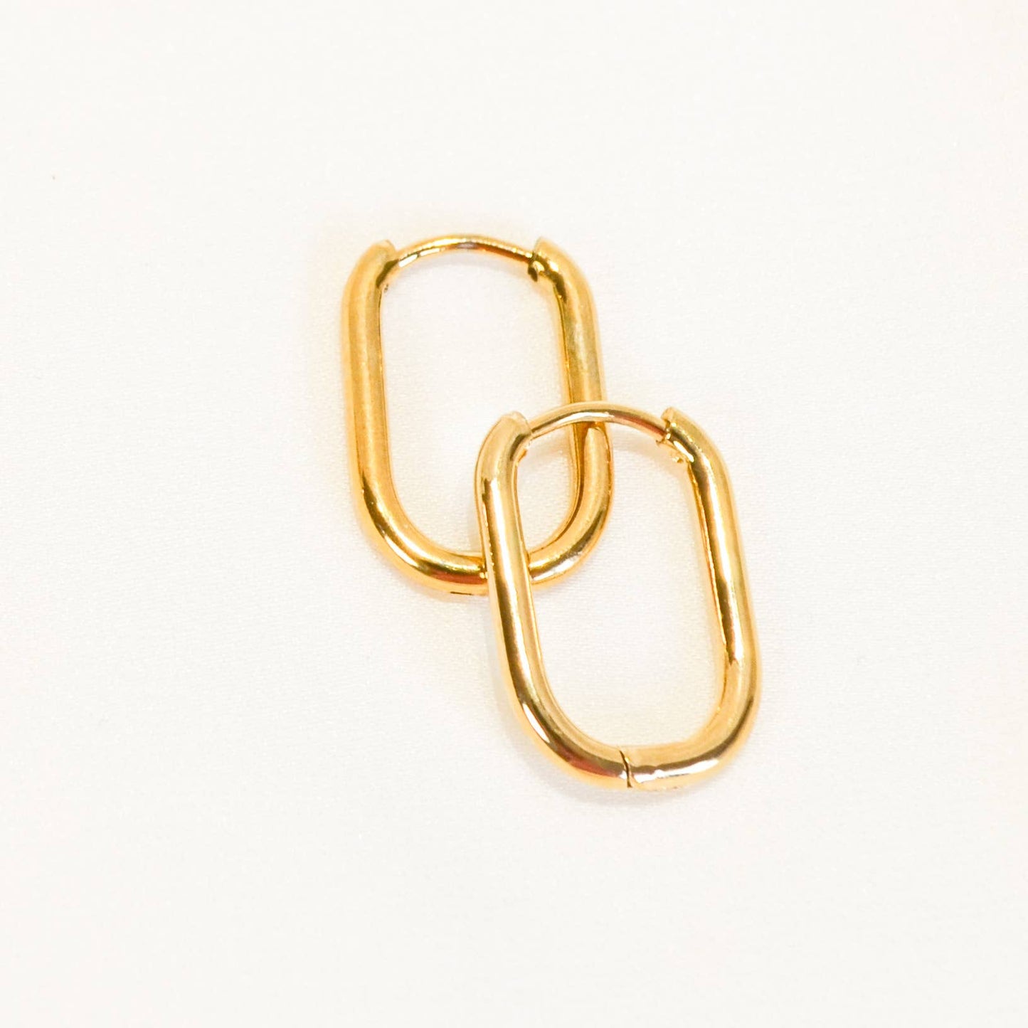 Melange Blanc - E080 rectangle hoop, hoop earring, rectanglehoop earring