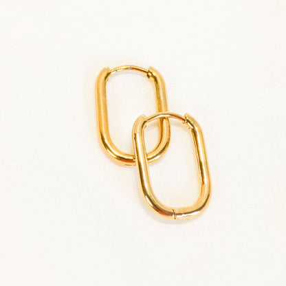 Melange Blanc - E080 rectangle hoop, hoop earring, rectanglehoop earring