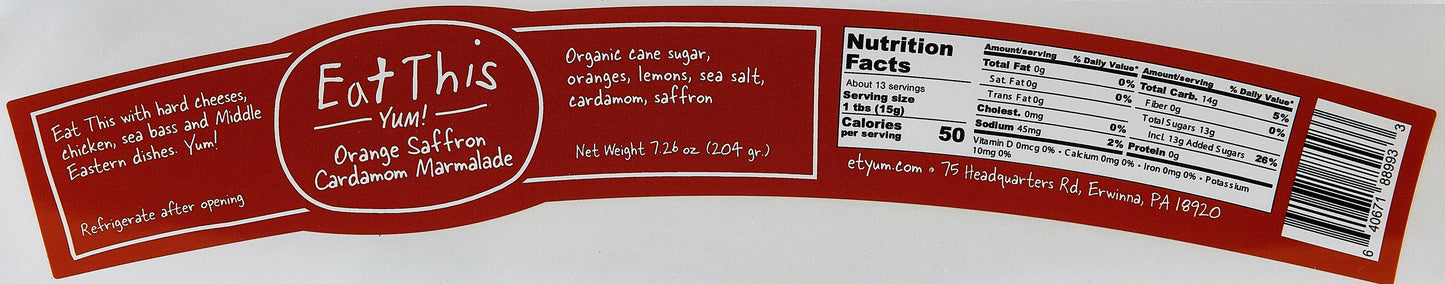 Eat This Yum -   Orange Saffron Cardamom Marmalade