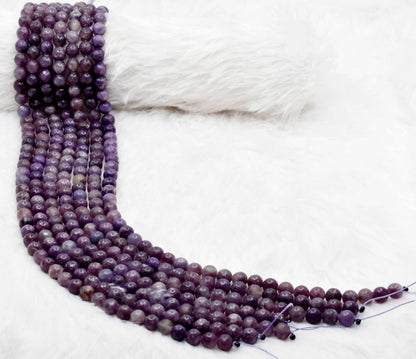 Soothing Crystals - Lepidolite Round Beads, 6mm, 8mm,10mm Project For Beads