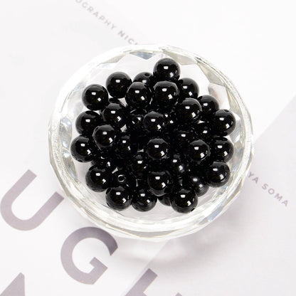 CRCBEADS - Black Onyx Smooth Round Beads 4mm 6mm 8mm 10mm 12mm 14-20mm 15.5" Strand