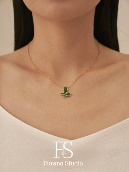Furano Studio - Green Malachite Butterfly Pendant Necklace