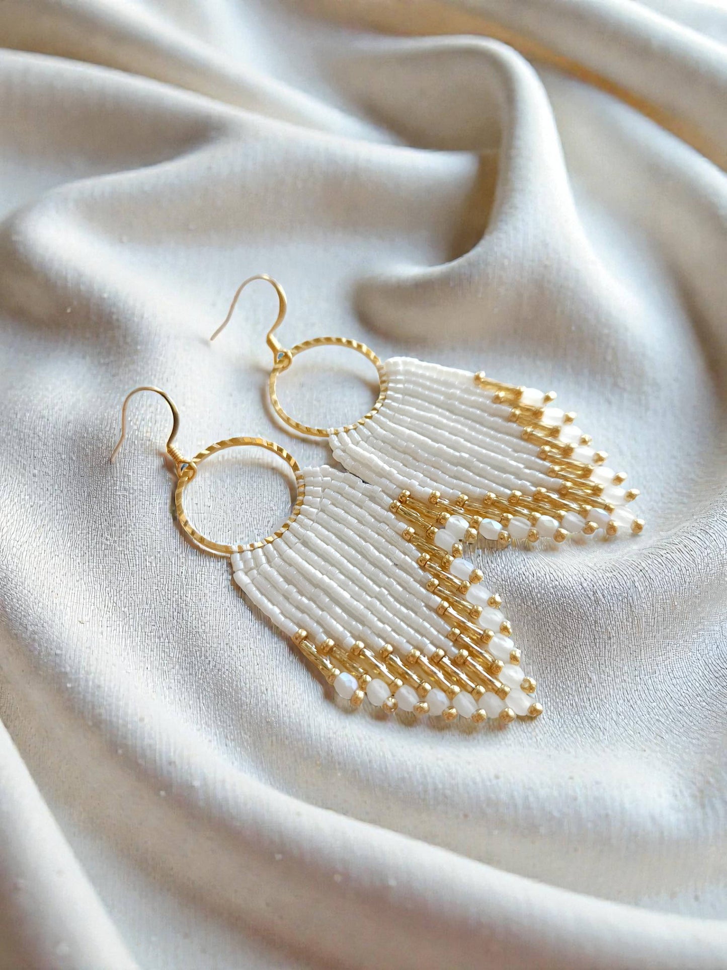 Mountain Sun Creations - Glimmer - Elegant Monochromatic Fringe Earrings