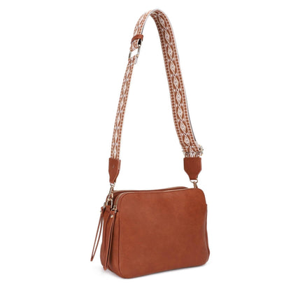 MiMi Wholesale - EJ60197 Mila 3 Compartment Crossbody Bag With Guitar Strap