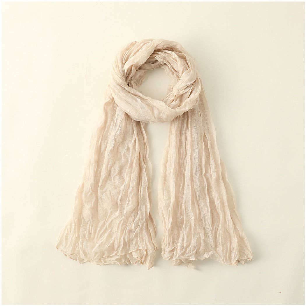 Funkyrel® Atzbranding Limited - Scarvii - Solid Color Lightweight Ruched Scarf
