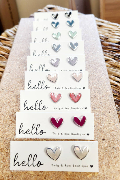 Twig & Rue boutique - Heart clay studs