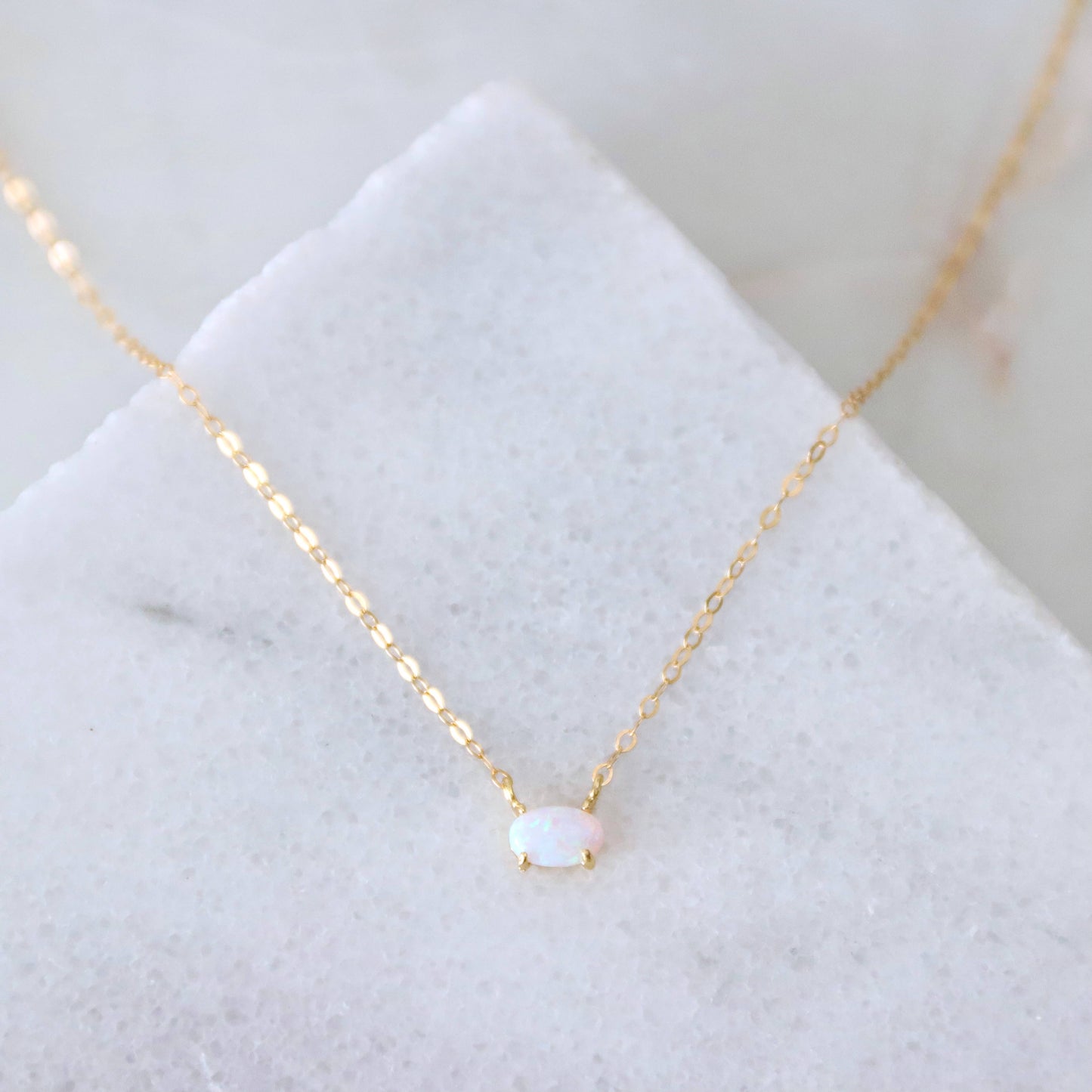 Mesa Blue - Mini Oval Opal Necklace