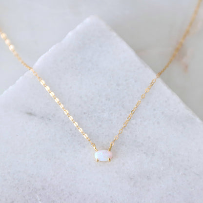 Mesa Blue - Mini Oval Opal Necklace