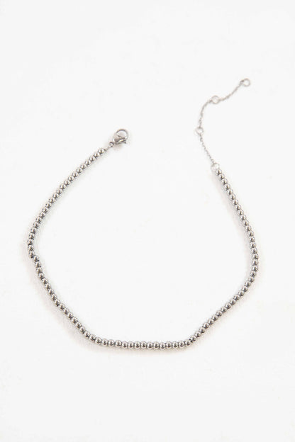 Lovoda - Micro Beaded Anklet | Silver