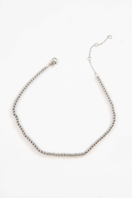 Lovoda - Micro Beaded Anklet | Silver