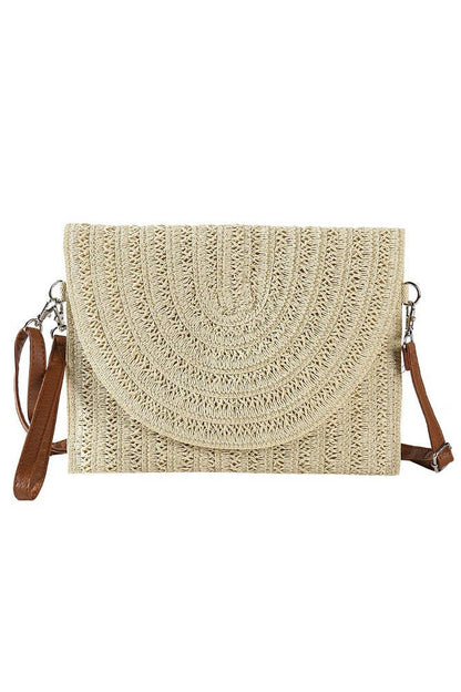 Hana - Straw Envelope Crossbody and Clutch Bag