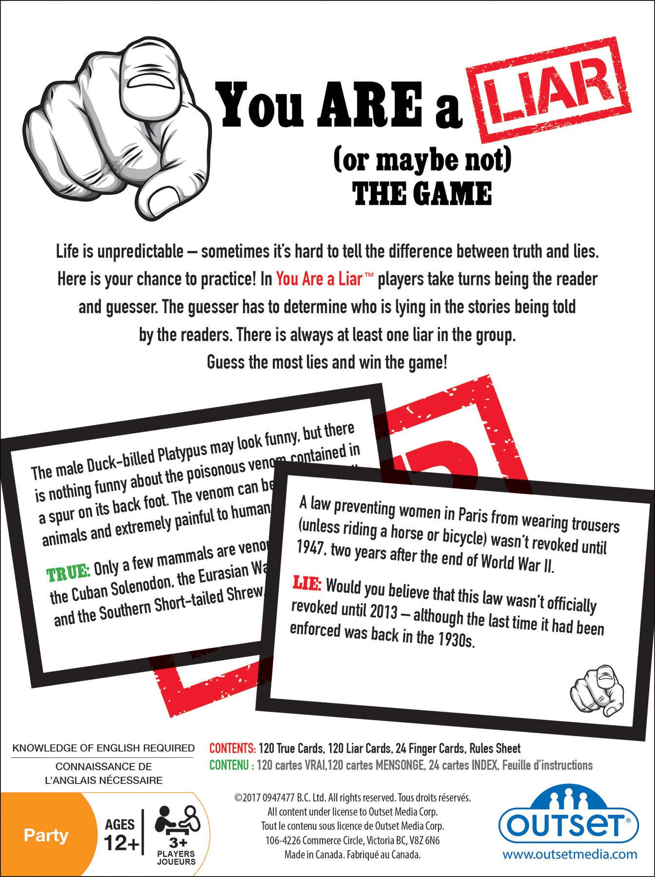 Outset Games and Cobble Hill Puzzles - You Are A Liar! - The Game of Tall Tales & Truth Tagging