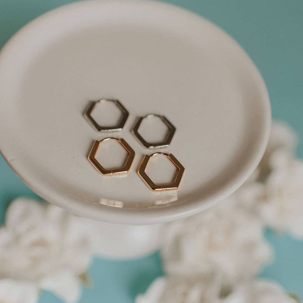 Mauve Jewelry Co. - Hexagon Huggies