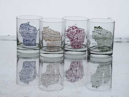 Flags Over Wisconsin - Wisco Lingo Rocks Glass