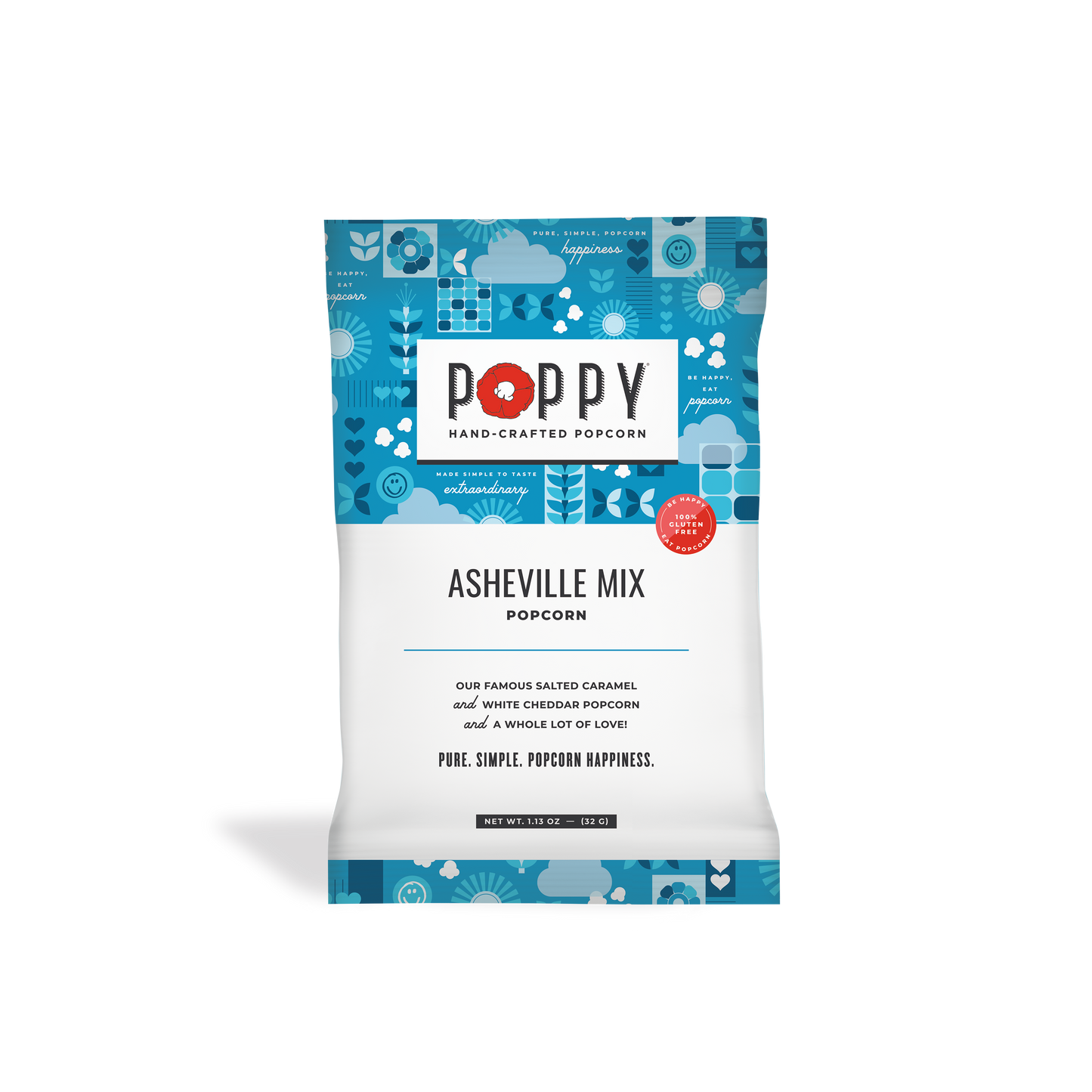 Poppy Hand-Crafted Popcorn - Asheville Mix Snack Bag