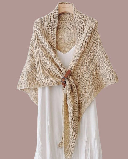 JC Sunny Fashion - JC63305 Hand Crafted Buckle Triangular Shawl