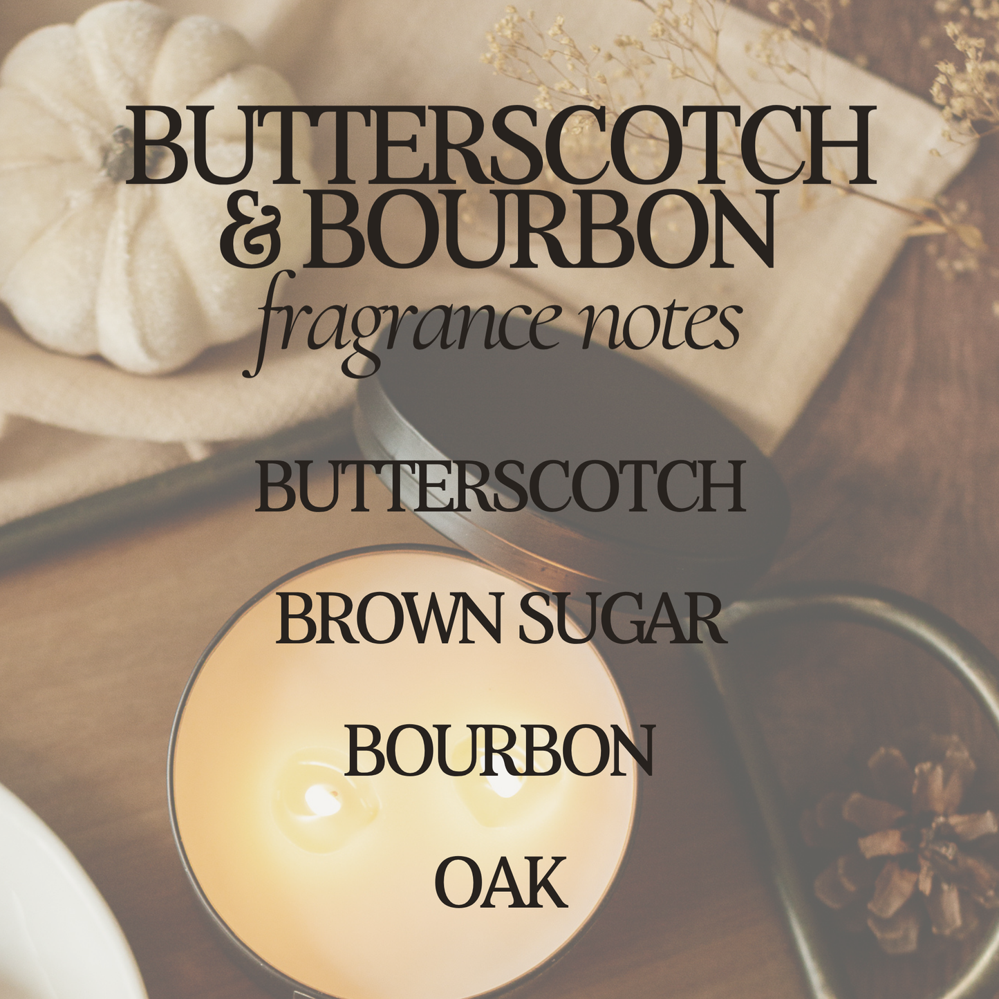 RR104 Rustic Rays Candle Co. - Butterscotch & Bourbon 12 oz Soy Candle - Fall Home Decor