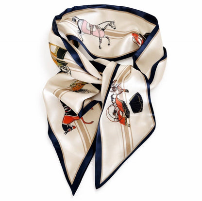Ellison+Young - Equestrian Luxe Jumbo Twilly Scarf – Horse & Carriage Print