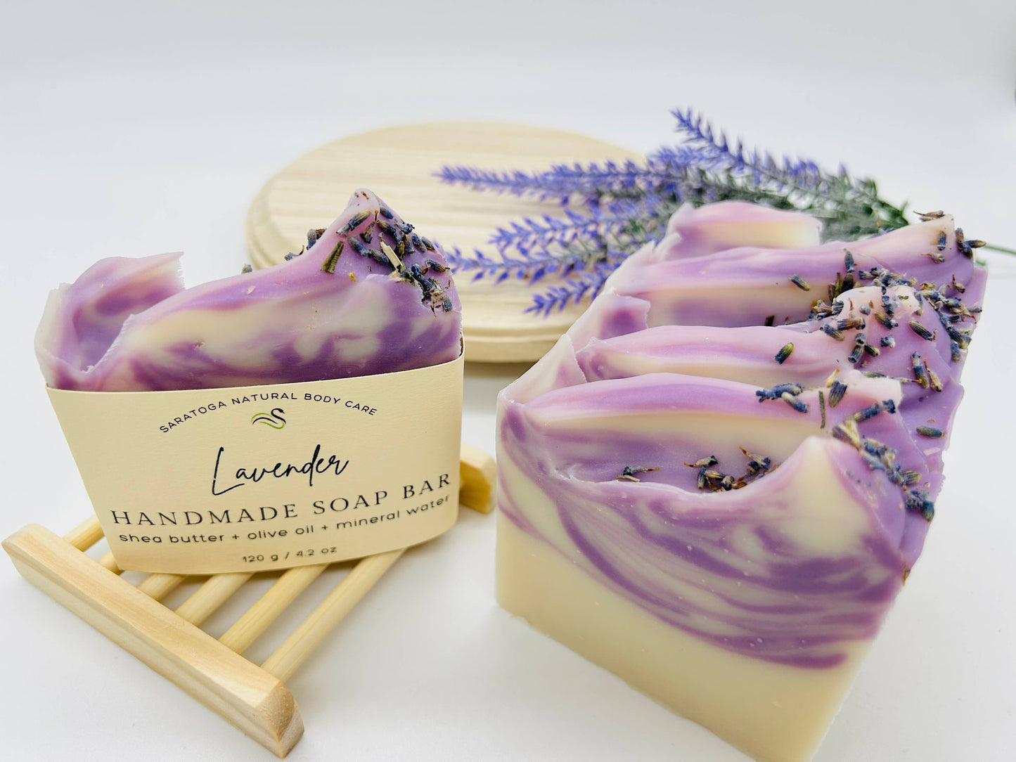 SARATOGA NATURAL BODY CARE LLC - Lavender Handmade Soap Bar VEGAN COLD PROCESS