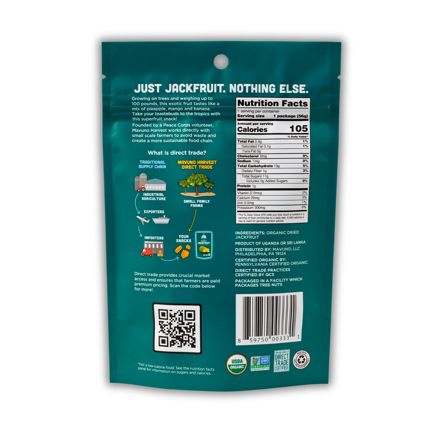 Mavuno Harvest Organics - Organic Dried Jackfruit, 6-pack case