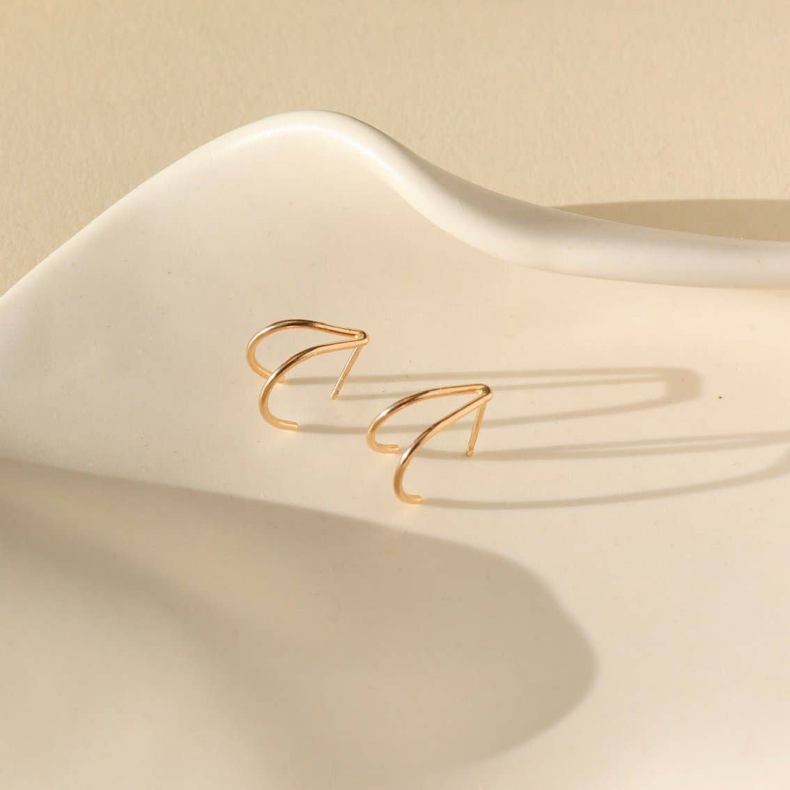 Token Jewelry - Wishbone Stud Earrings in 14k Gold Fill or Sterling Silver 