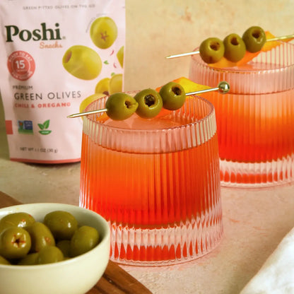POSHI - Poshi Snack - Chili & Oregano Pitted Green Olives 1.1oz/10ct