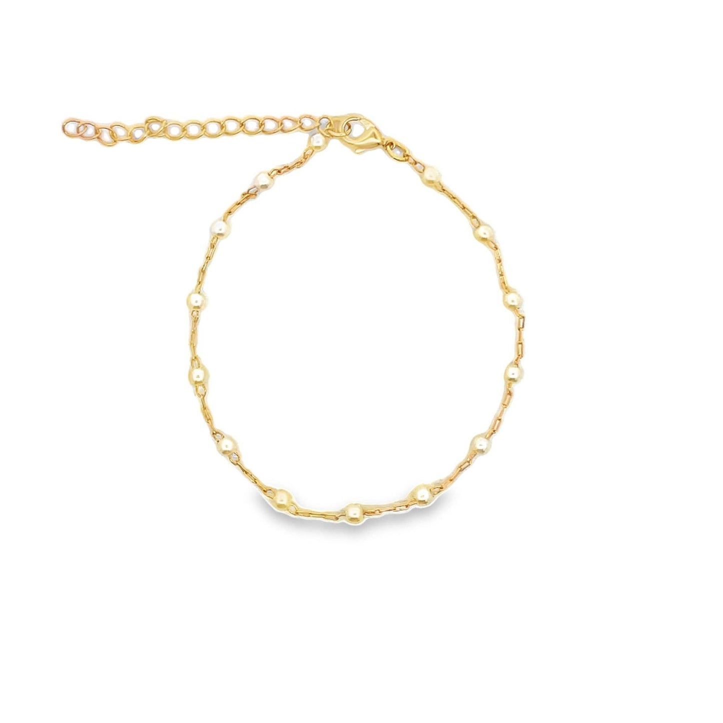 MIA Jewelry - 18K Gold-Filled White Pearl Beaded Bracelet