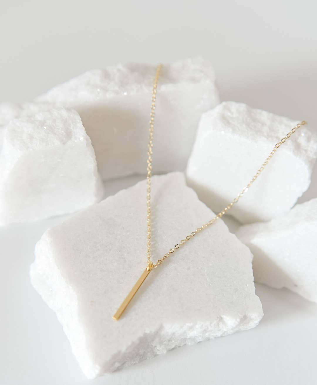 Bella Rey jewelry - Arlee dainty bar charm necklace 18k gold plated 